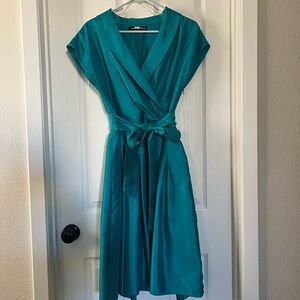Elegant Teal Wrap Dress